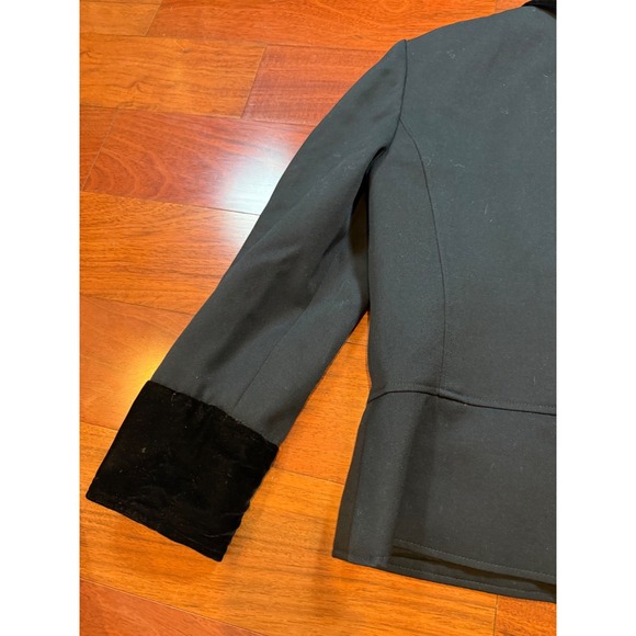 Valentino Night Jacket‎ Velvet Trim Vintage 90s Wool | Black | Size 12 - Picture 14 of 14